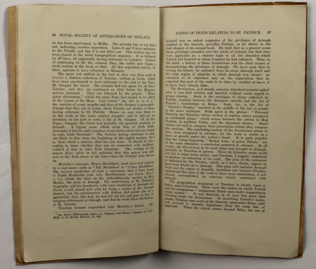 Page 96-97 of Dates of Texts in the Book of Armagh Relating to Saint Patrick