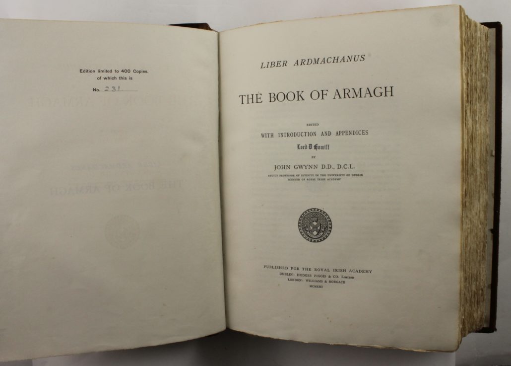 Title page of The Book of Armagh, by John Gwynn