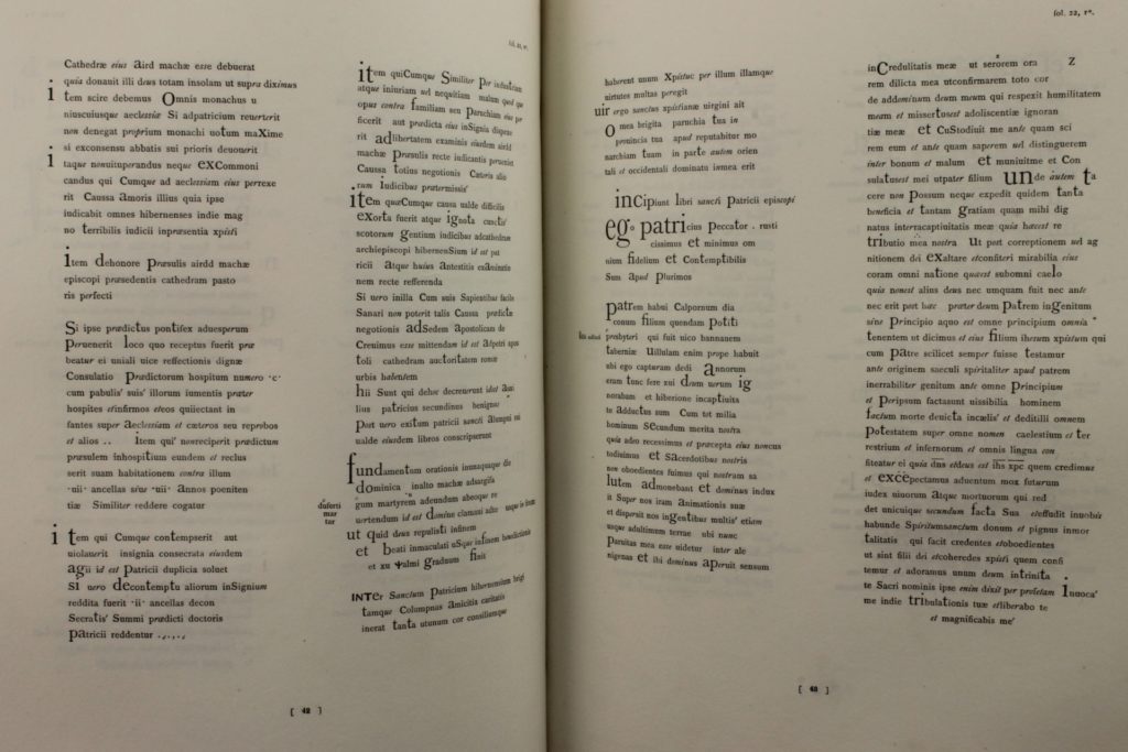 Close up of St Patrick's Confession in The Book of Armagh, by John Gwynne