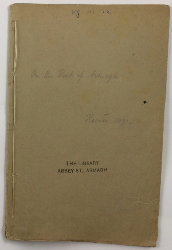 Cover of On The Book of Armagh, by William Reeves