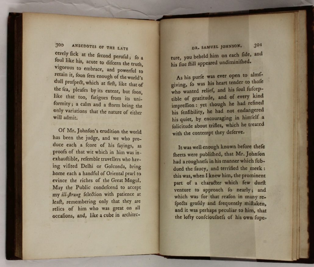 Page 300-301 of Anecdotes of the Late Samuel Johnson