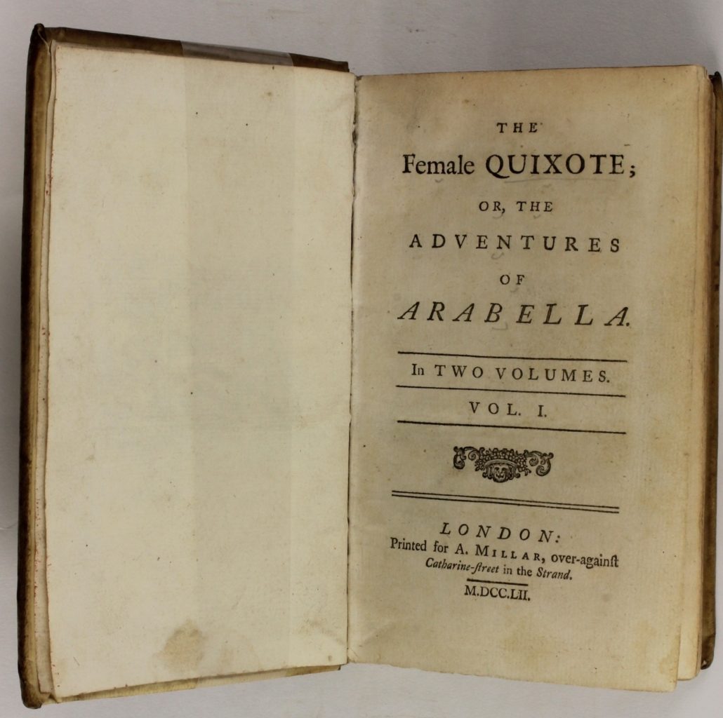 Title page of The Female Don Quixote; or the Adventures of Arabella