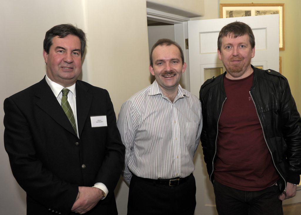 Opening No 5 - Stephen Day, Registry Officer, with the caterer on the day, John Murray of Embers and paper conservator, Sean Madden